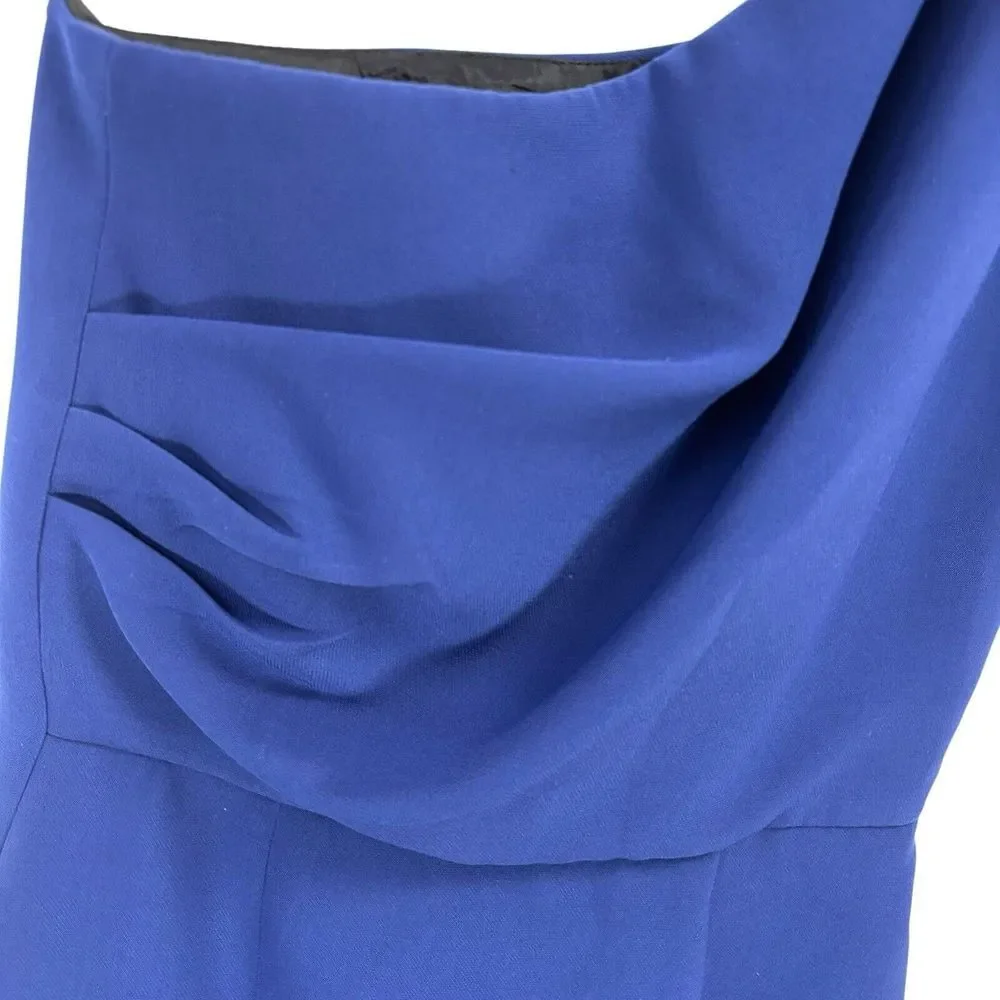 Shoshanna Stacie One Shoulder Mini‎ Dress Blue Designer Classy Formal Size 2 - Picture 6 of 11